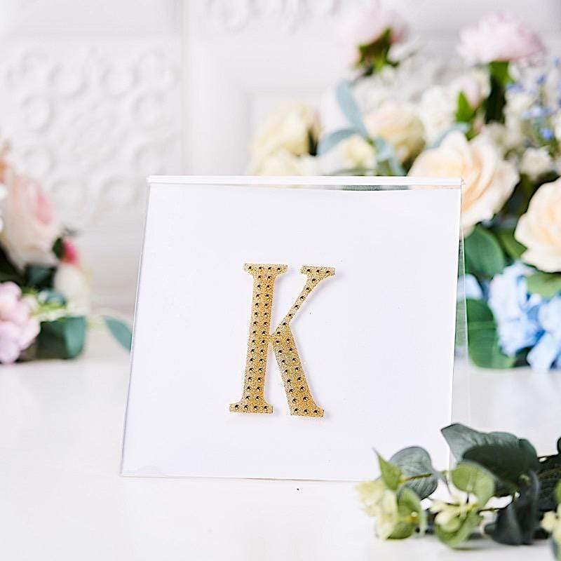 4 in Letter Gold Self-Adhesive Rhinestones Gems Sticker