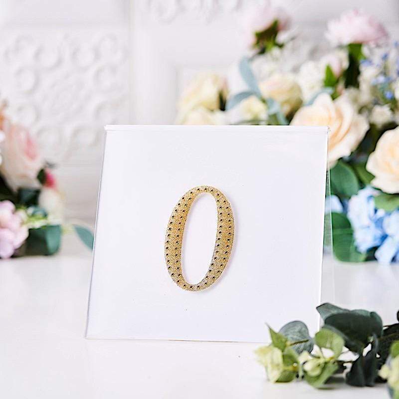 4 in Letter Gold Self-Adhesive Rhinestones Gems Sticker
