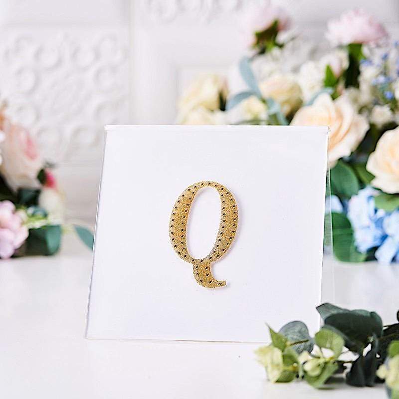 4 in Letter Gold Self-Adhesive Rhinestones Gems Sticker