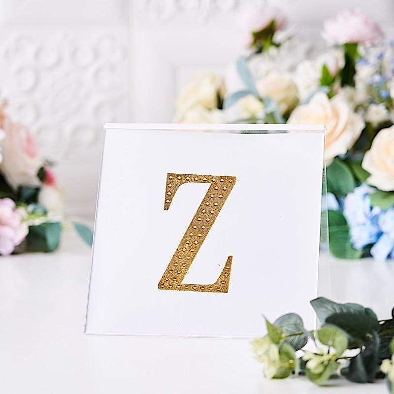 4 in Letter Gold Self-Adhesive Rhinestones Gems Sticker