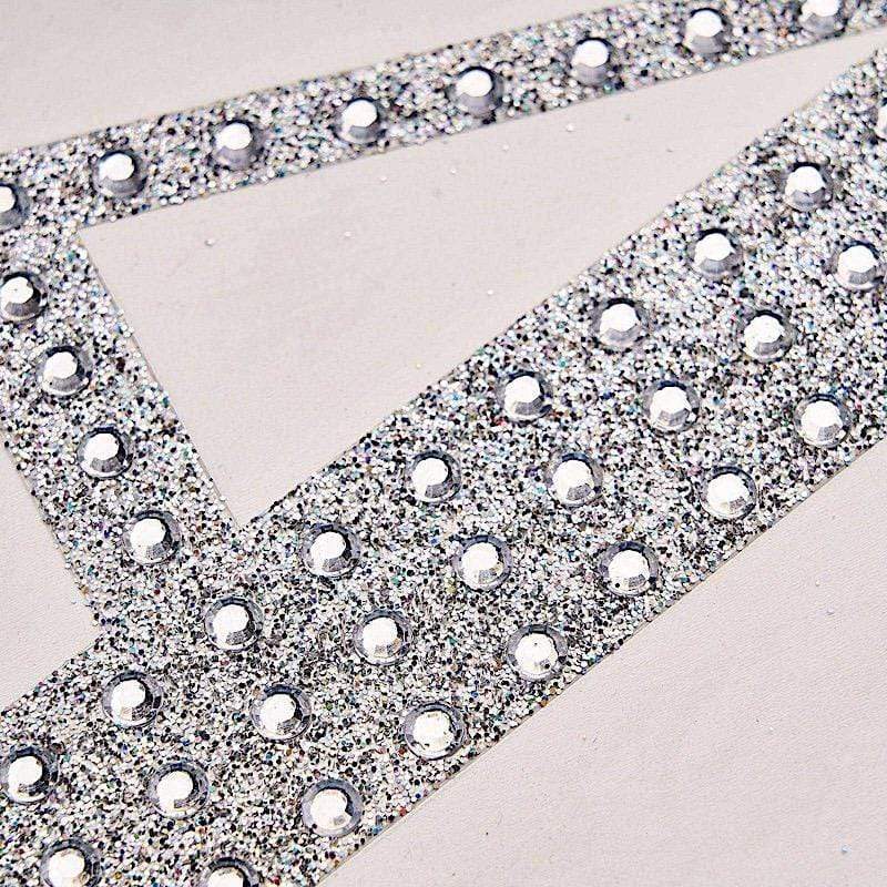 4 in Letter Silver Self-Adhesive Rhinestones Gems Sticker