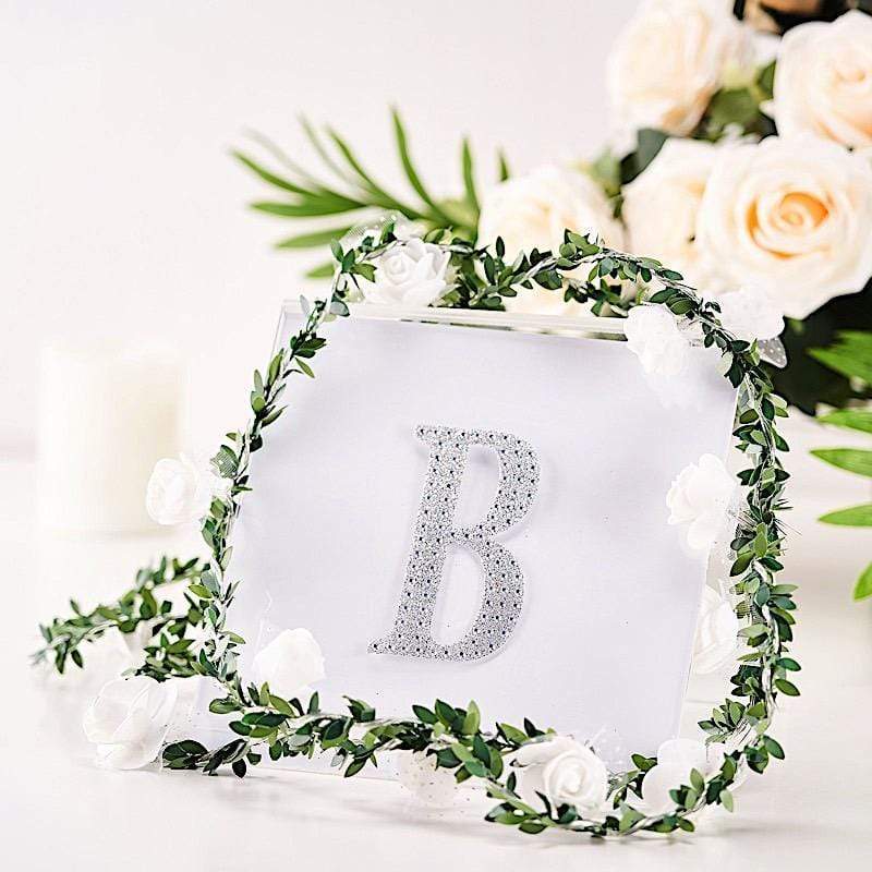 4 in Letter Silver Self-Adhesive Rhinestones Gems Sticker