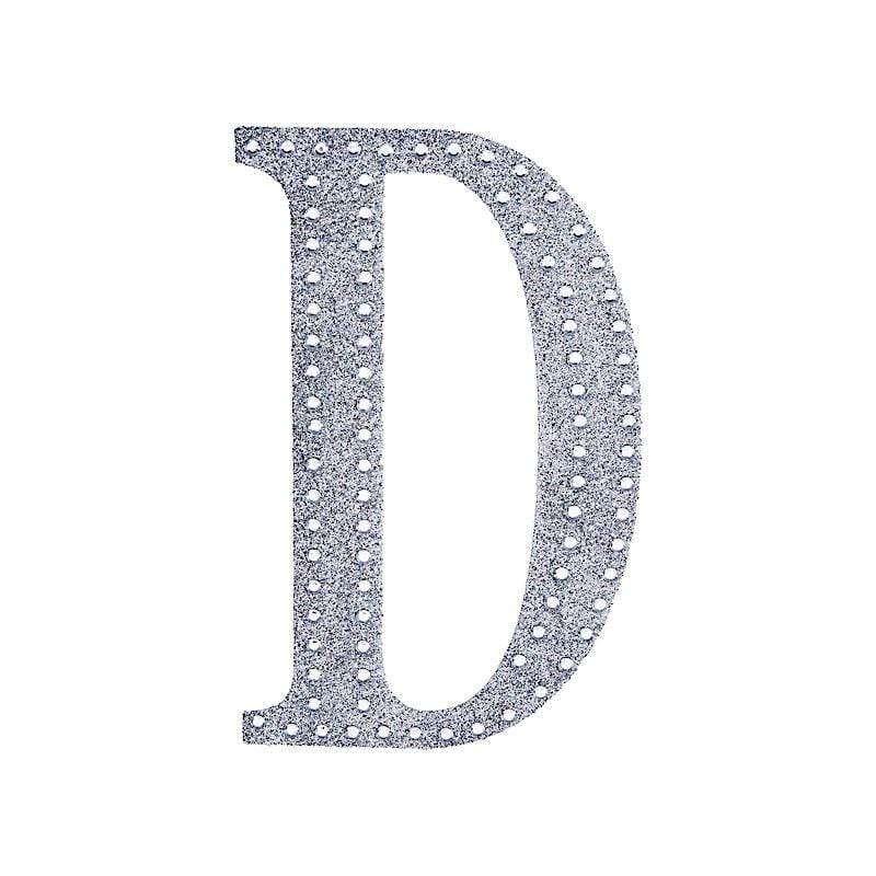 4 in Letter Silver Self-Adhesive Rhinestones Gems Sticker