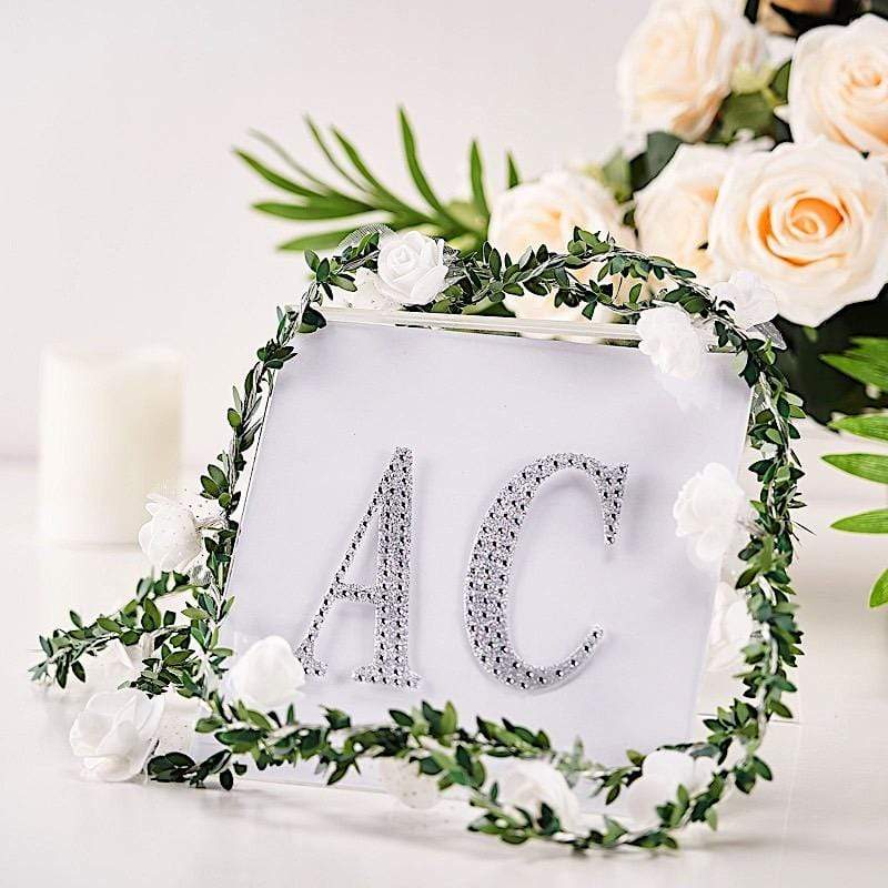 4 in Letter Silver Self-Adhesive Rhinestones Gems Sticker