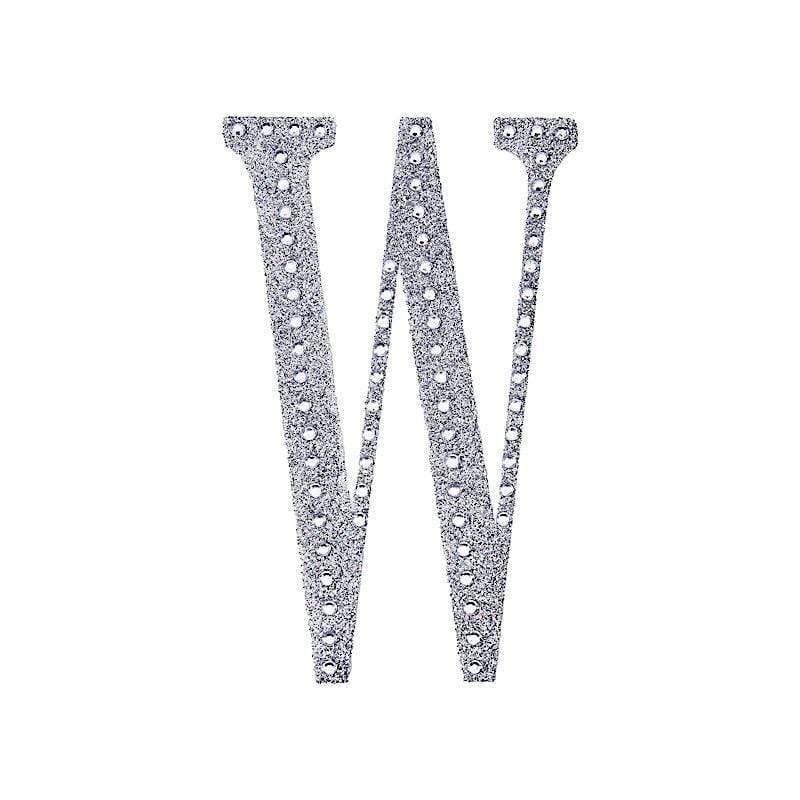 4 in Letter Silver Self-Adhesive Rhinestones Gems Sticker