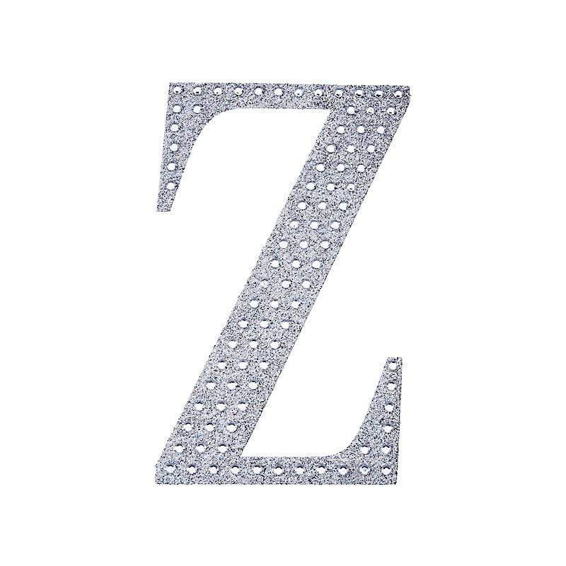 4 in Letter Silver Self-Adhesive Rhinestones Gems Sticker