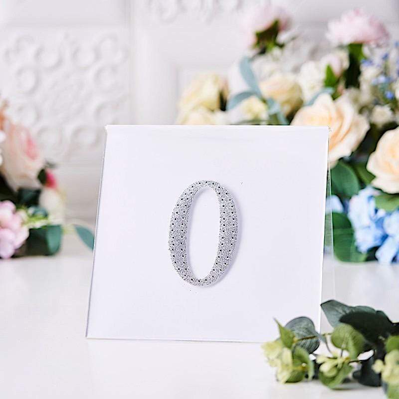 4 in Letter Silver Self-Adhesive Rhinestones Gems Sticker