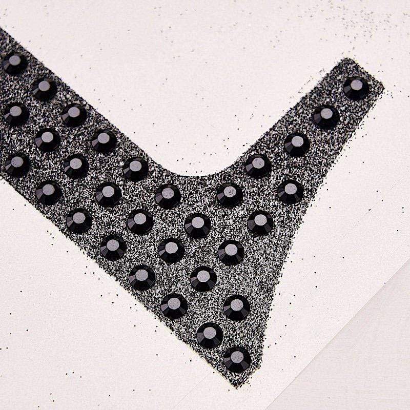 4 in Number Black Self-Adhesive Rhinestones Gems Sticker