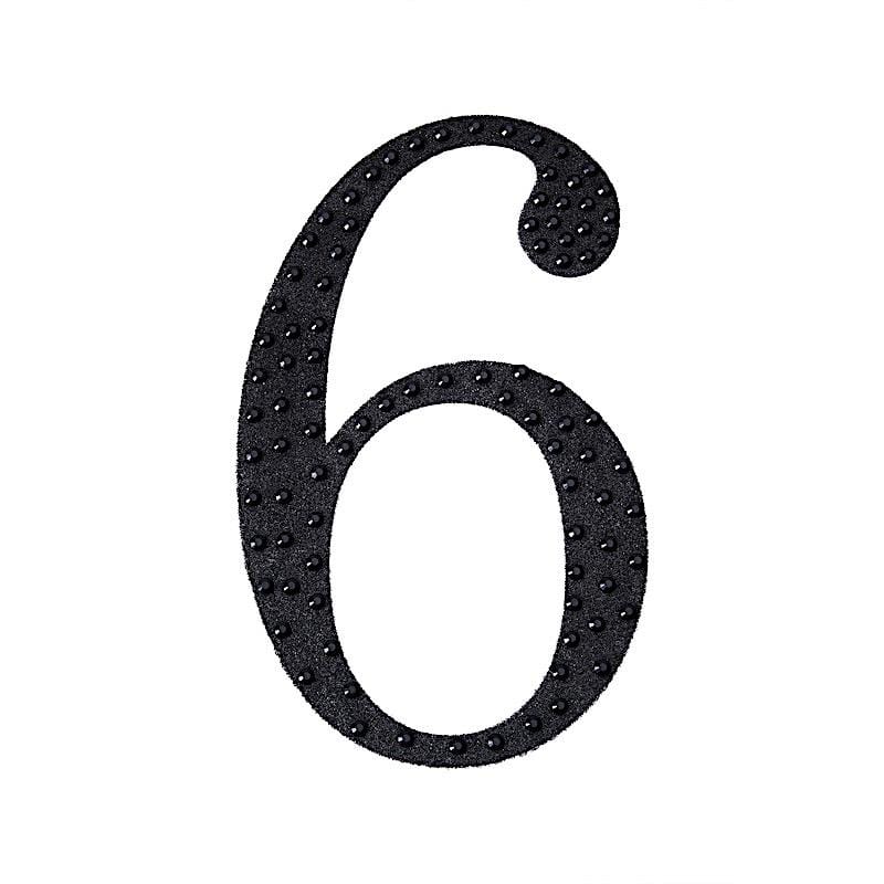 4 in Number Black Self-Adhesive Rhinestones Gems Sticker