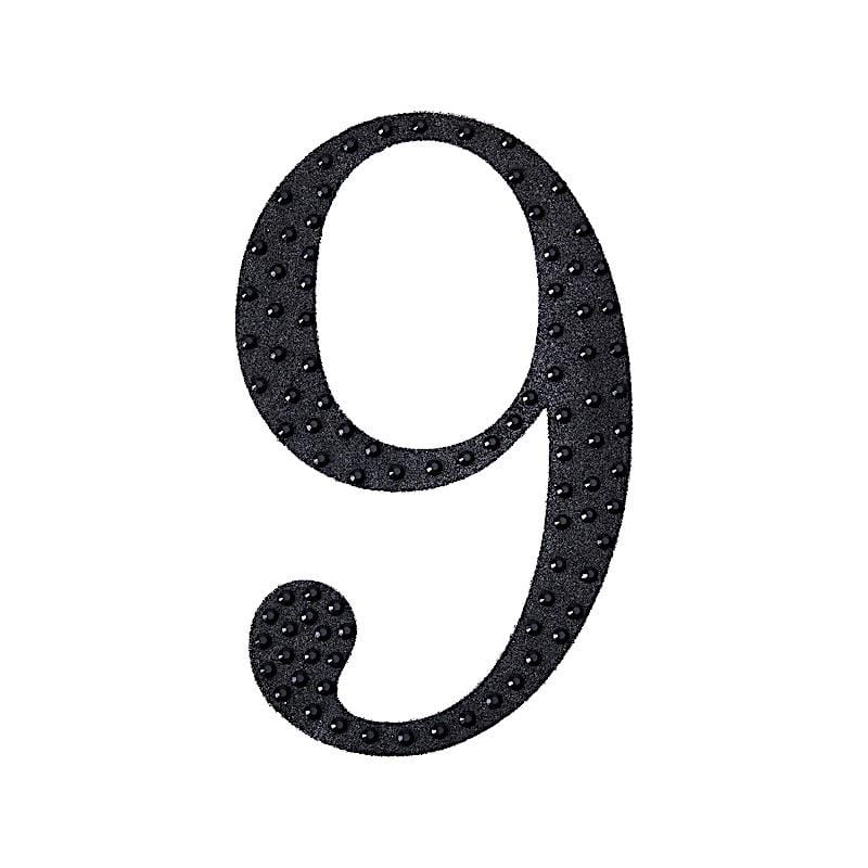 4 in Number Black Self-Adhesive Rhinestones Gems Sticker