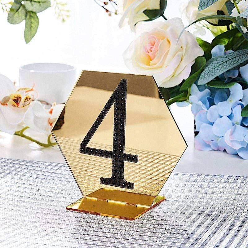 4 in Number Black Self-Adhesive Rhinestones Gems Sticker