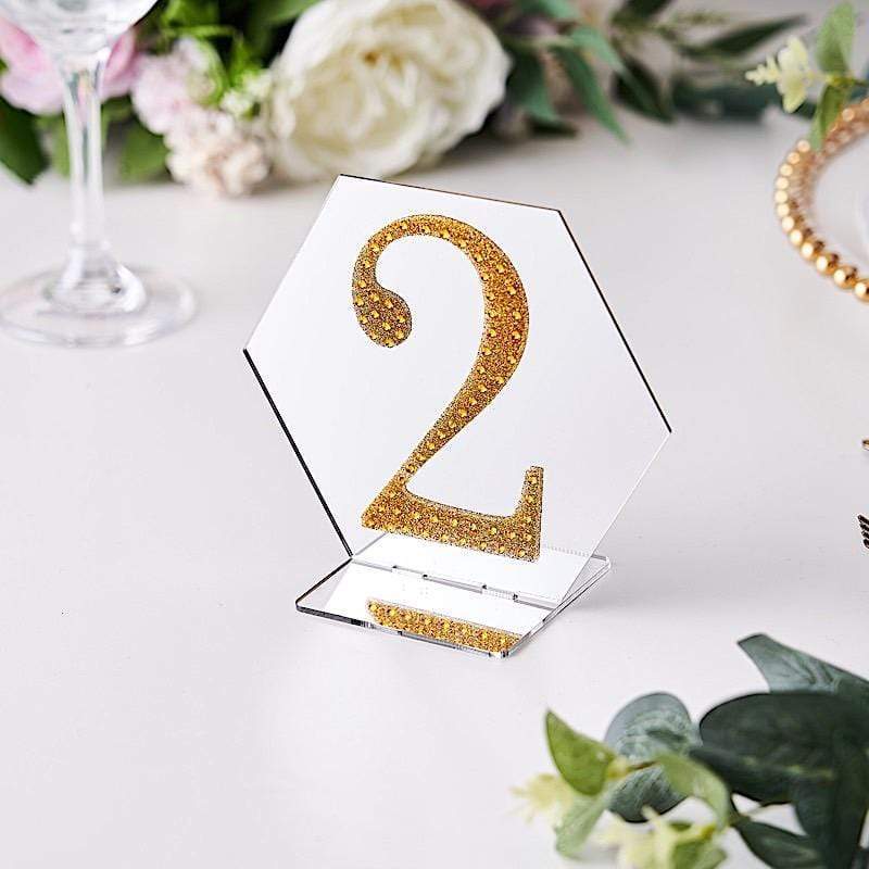 4 in Number Gold Self-Adhesive Rhinestones Gems Sticker