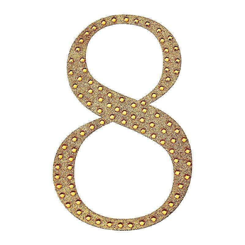 4 in Number Gold Self-Adhesive Rhinestones Gems Sticker