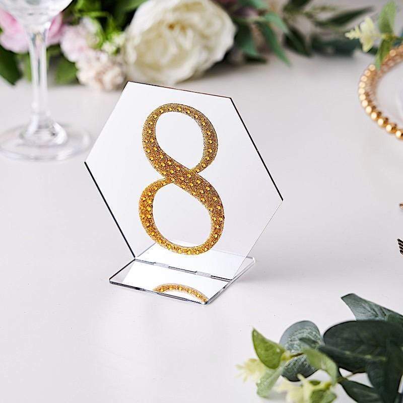 4 in Number Gold Self-Adhesive Rhinestones Gems Sticker