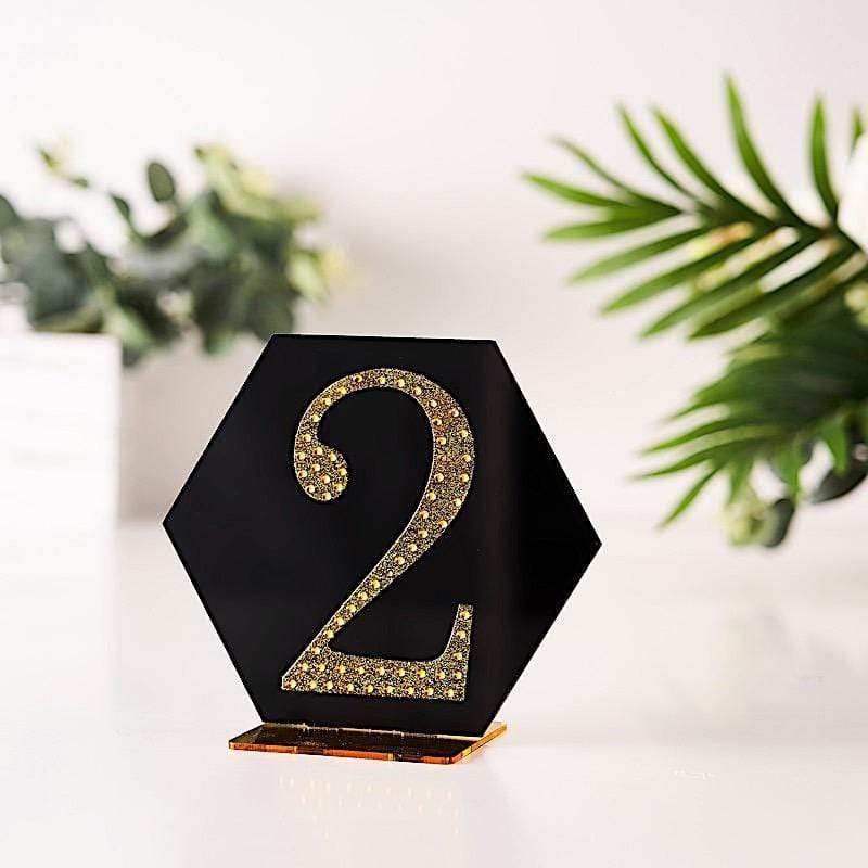 4 in Number Gold Self-Adhesive Rhinestones Gems Sticker
