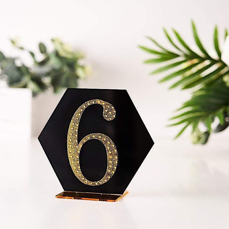 4 in Number Gold Self-Adhesive Rhinestones Gems Sticker
