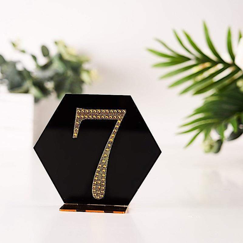 4 in Number Gold Self-Adhesive Rhinestones Gems Sticker