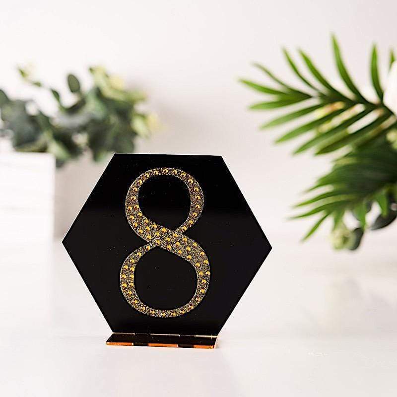 4 in Number Gold Self-Adhesive Rhinestones Gems Sticker