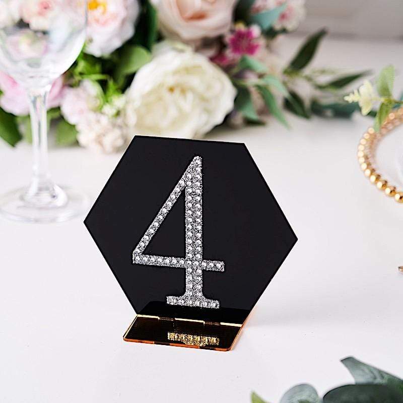 4 in Number Silver Self-Adhesive Rhinestones Gems Sticker