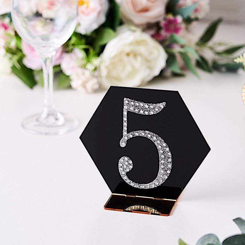 4 in Number Silver Self-Adhesive Rhinestones Gems Sticker