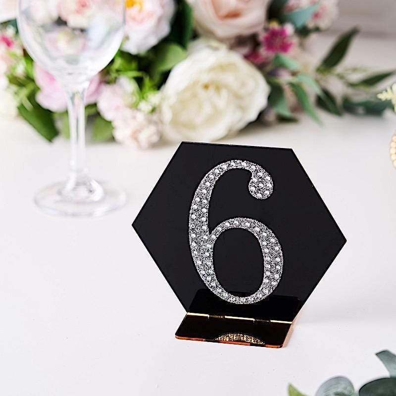 4 in Number Silver Self-Adhesive Rhinestones Gems Sticker