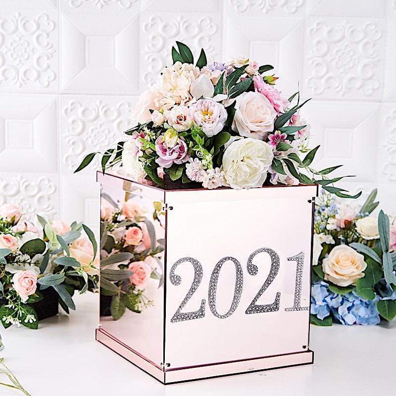4 in Number Silver Self-Adhesive Rhinestones Gems Sticker