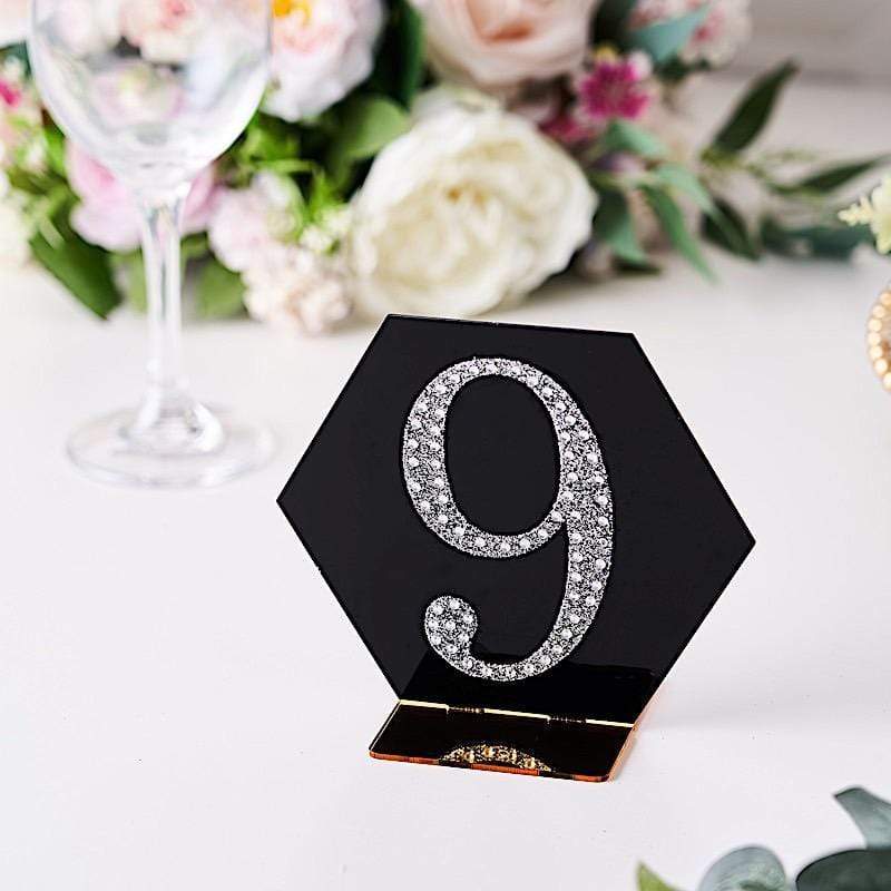 4 in Number Silver Self-Adhesive Rhinestones Gems Sticker