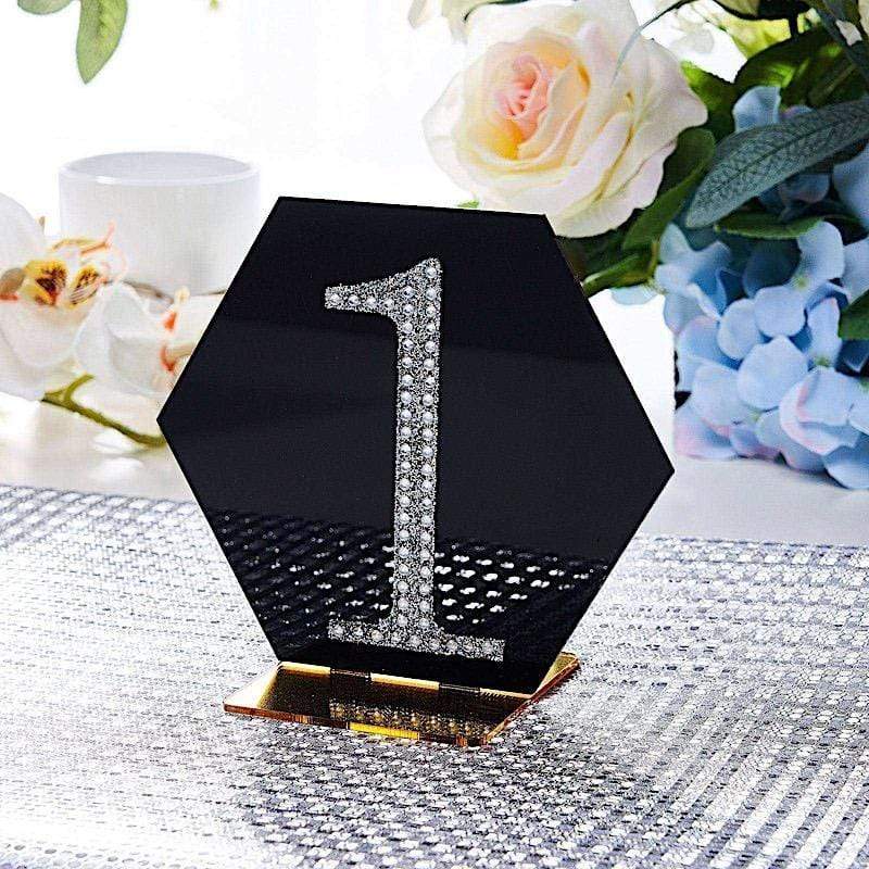 4 in Number Silver Self-Adhesive Rhinestones Gems Sticker