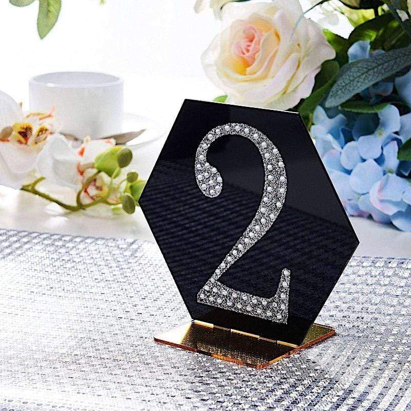 4 in Number Silver Self-Adhesive Rhinestones Gems Sticker