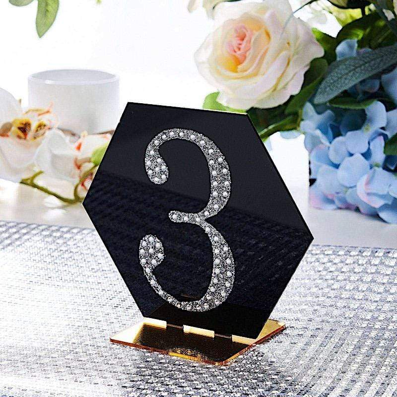 4 in Number Silver Self-Adhesive Rhinestones Gems Sticker