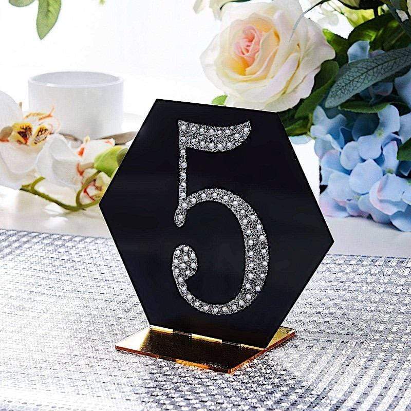 4 in Number Silver Self-Adhesive Rhinestones Gems Sticker