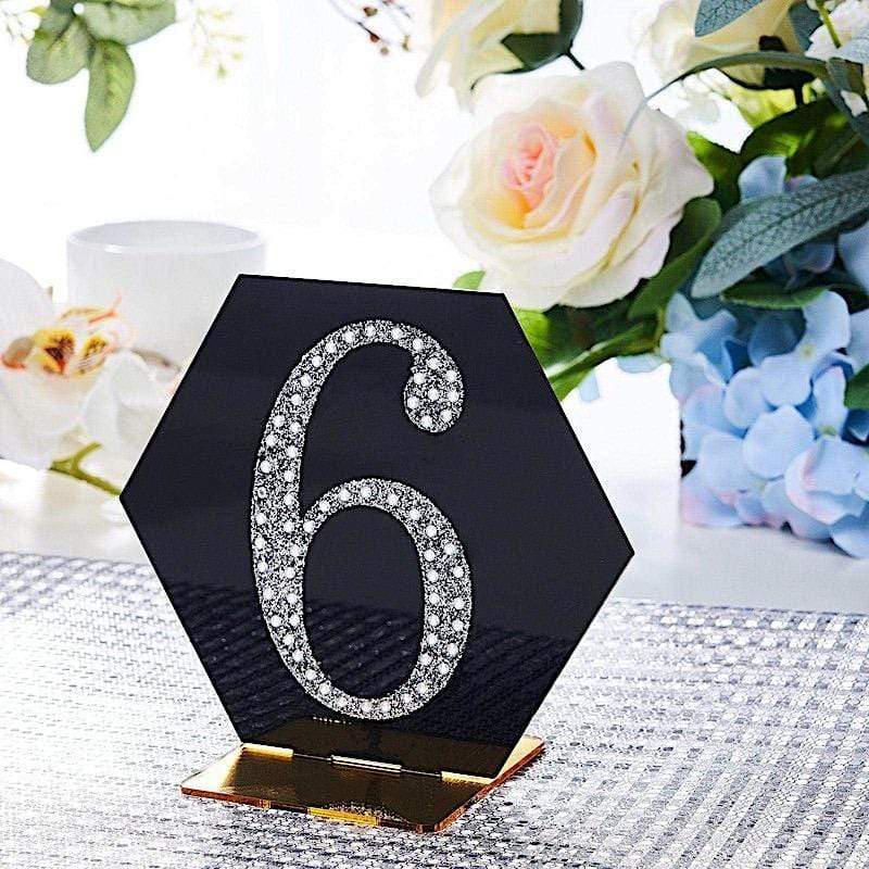 4 in Number Silver Self-Adhesive Rhinestones Gems Sticker