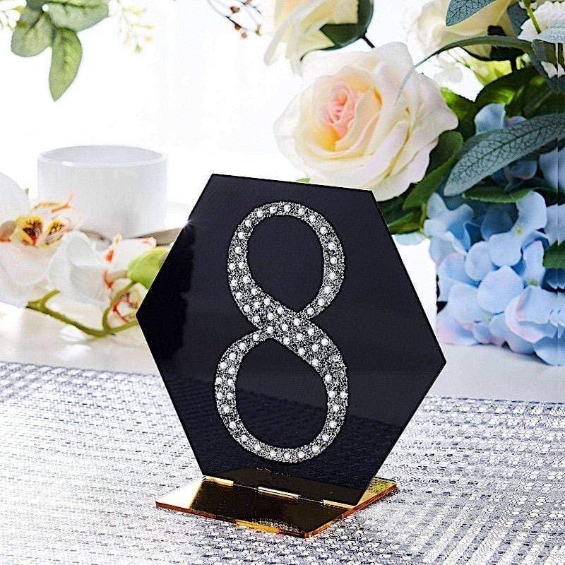 4 in Number Silver Self-Adhesive Rhinestones Gems Sticker