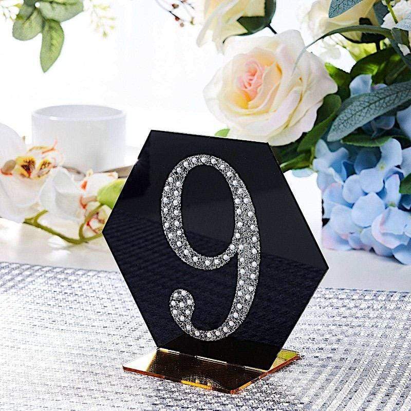 4 in Number Silver Self-Adhesive Rhinestones Gems Sticker