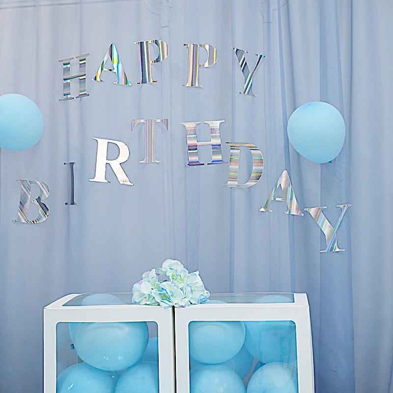 4 Iridescent 5 in Letter Stickers Backdrop Wall Decorations