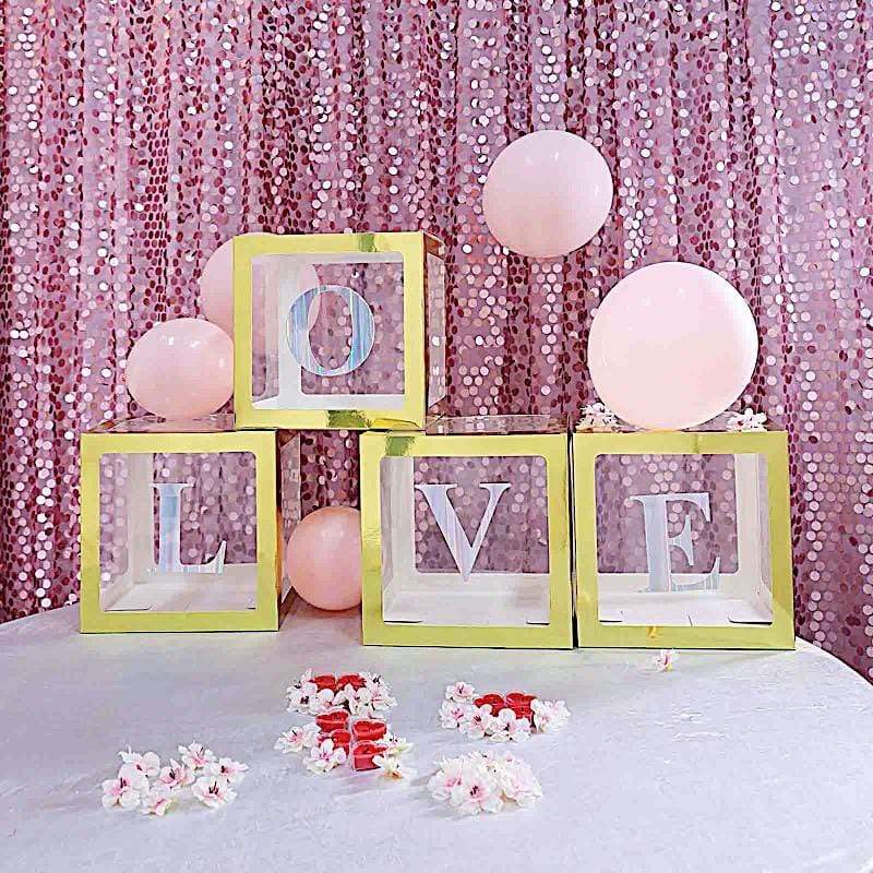 4 Iridescent 5 in Letter Stickers Backdrop Wall Decorations