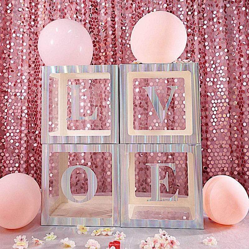 4 Iridescent 5 in Letter Stickers Backdrop Wall Decorations