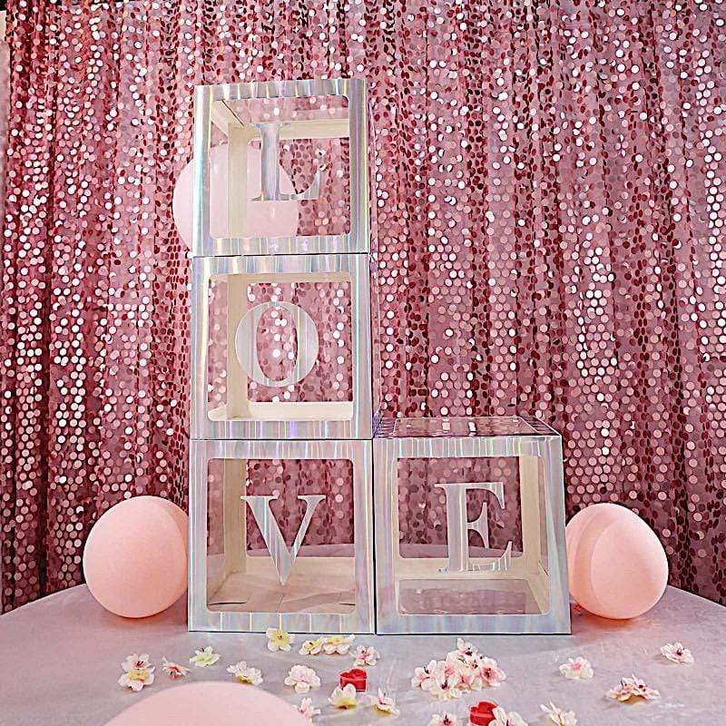 4 Iridescent 5 in Letter Stickers Backdrop Wall Decorations