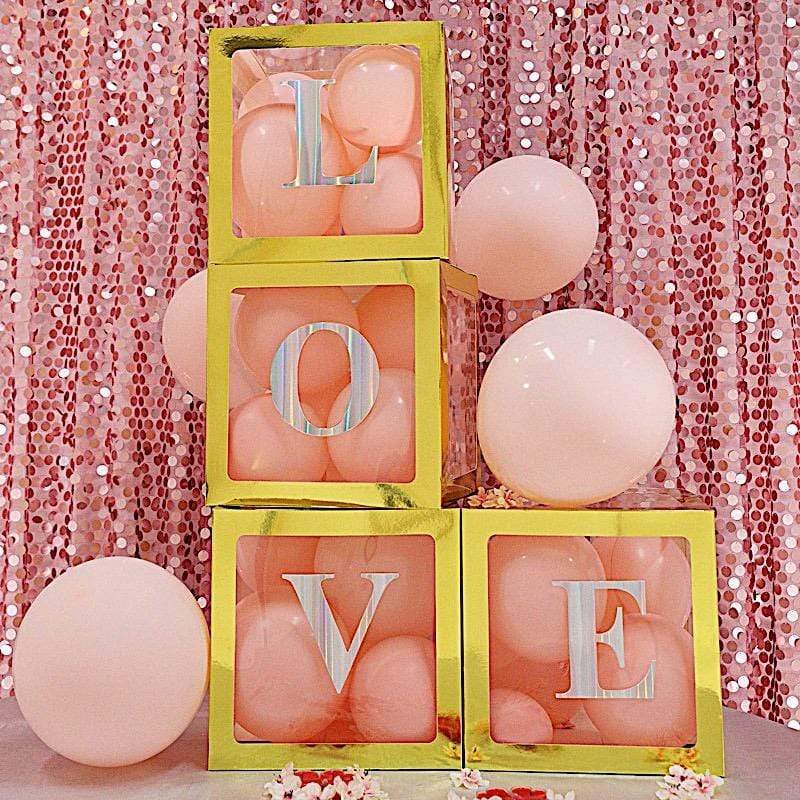 4 Iridescent 5 in Letter Stickers Backdrop Wall Decorations