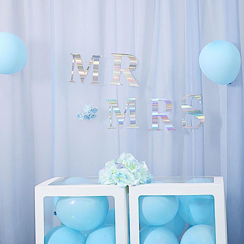4 Iridescent 5 in Letter Stickers Backdrop Wall Decorations