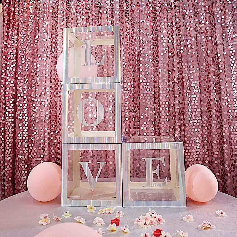 4 Iridescent 5 in Letter Stickers Backdrop Wall Decorations