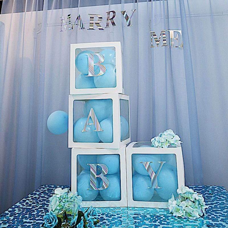 4 Iridescent 5 in Letter Stickers Backdrop Wall Decorations