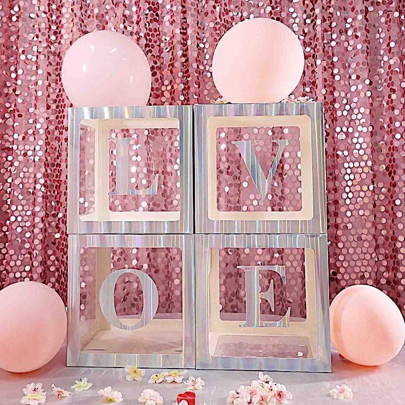 4 Iridescent 5 in Letter Stickers Backdrop Wall Decorations