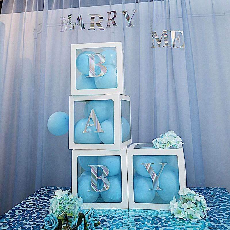 4 Iridescent 5 in Letter Stickers Backdrop Wall Decorations