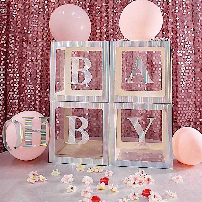 4 Iridescent 5 in Letter Stickers Backdrop Wall Decorations