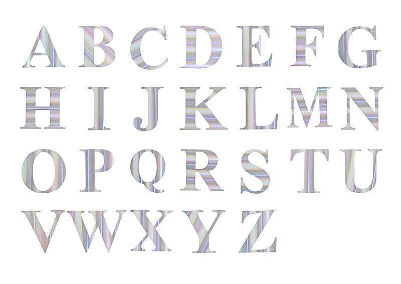 4 Iridescent 5 in Letter Stickers Backdrop Wall Decorations