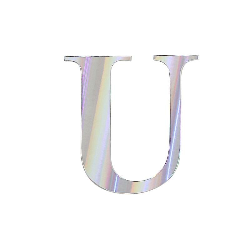 4 Iridescent 5 in Letter Stickers Backdrop Wall Decorations