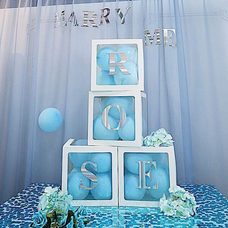 4 Iridescent 5 in Letter Stickers Backdrop Wall Decorations
