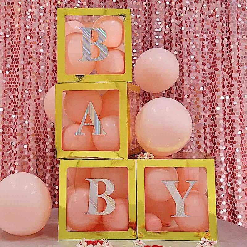 4 Iridescent 5 in Letter Stickers Backdrop Wall Decorations
