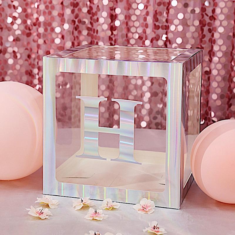 4 Iridescent 5 in Letter Stickers Backdrop Wall Decorations